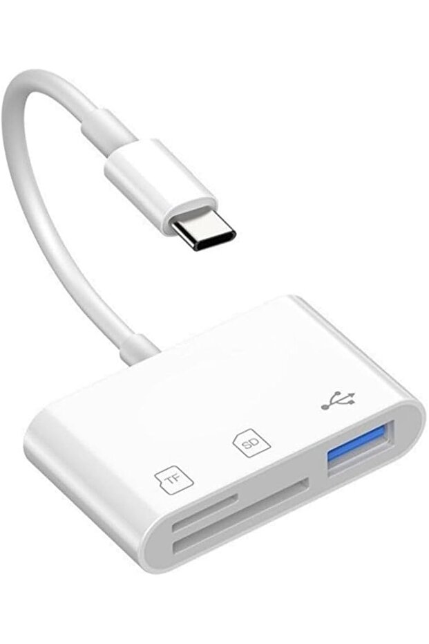 قارئ بطاقات ذاكرة USB C 3 في 1 مع محول USB 3.0 SD وMicro SD