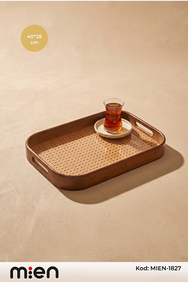 Hazeran Acacia Rectangular Tray 40X28 cm