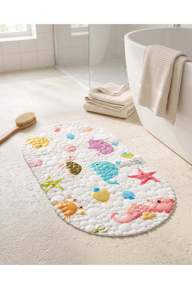 Assorted Sea Animal Printed Kids Bath Mat