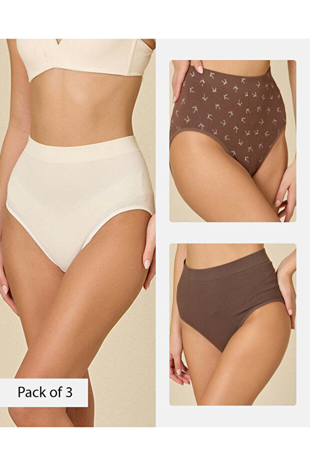 Women Assorted Seamless Full Briefs 3 Pack