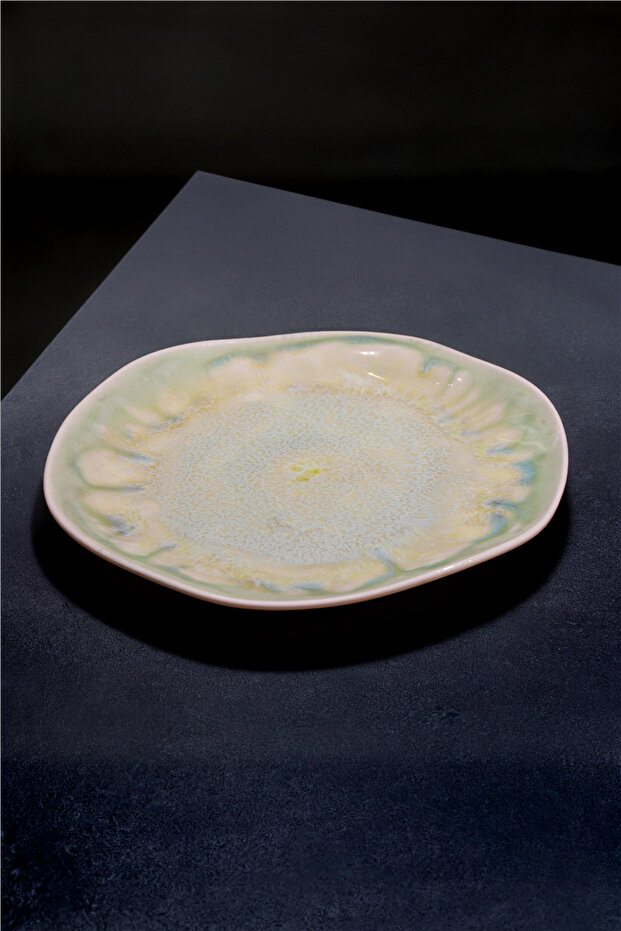 28 cm oceana patterned organic form porcelain service plate