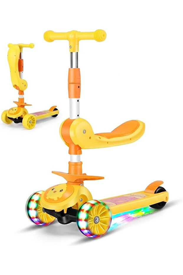 SHARPDO Kick Scooter for Kids, with Flashing Wheels and Adjustable Handle, Lightweight and Durable,