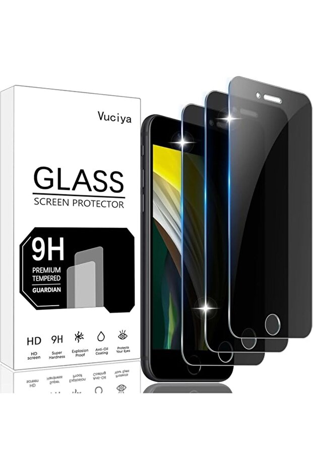 3 قطع من واقي الشاشة للخصوصية متوافق مع iPhone SE 3/2 (2022/2020) / iPhone 7/8 مضاد للتجسس
