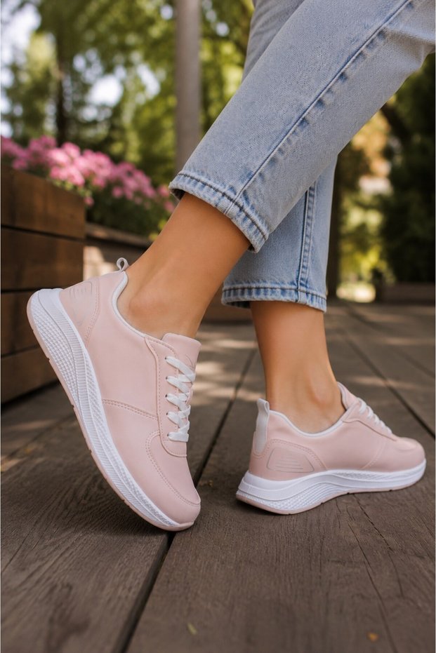 Casual Sports Shoes Sneaker Casual Sports School Shoes Artificial Leather Shoes Pink