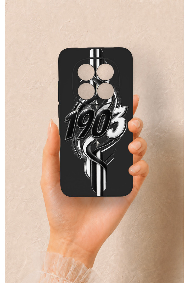 حافظة سيليكون متوافقة مع هاتف Redmi Note 15 Pro 5G باللونين الأسود والأبيض بنمط اللبلاب