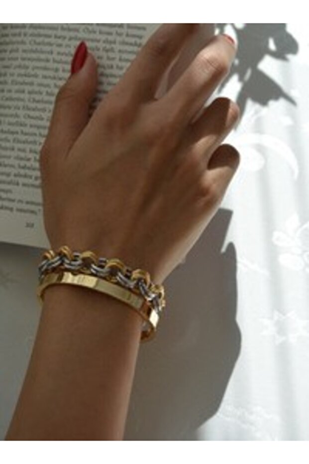 Double Bracelet Set - Gold Color -