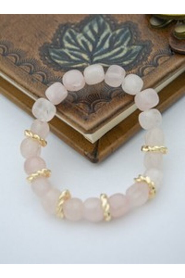 Pink Quartz Stone Design Bracelet - Multicolor -