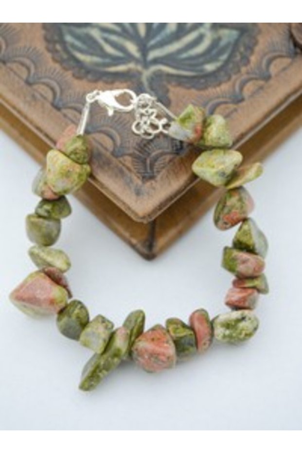 Broken Unakite Natural Stone Bracelet - Multi-Colored