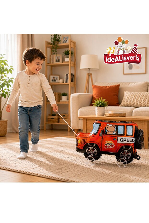 Car Themed Balloon Set Children's Birthday Decoration – Car Patterned Foil Balloon Set