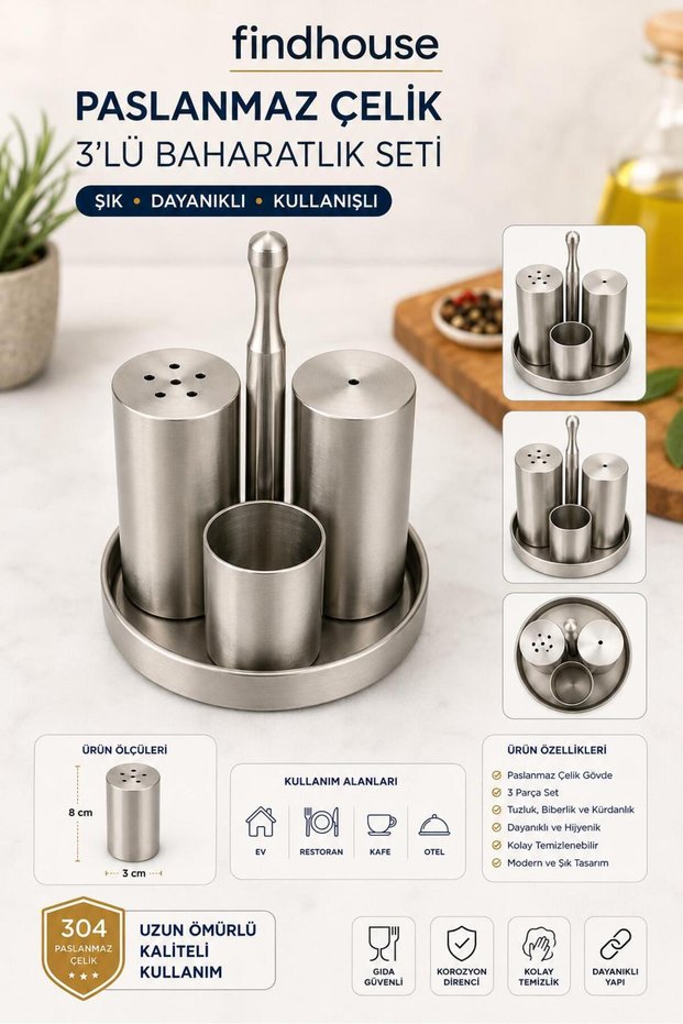 304 Stainless Steel Spice Rack Set, for Home, Cafe, Restaurant, Hotel