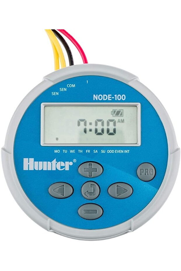 وحدة تحكم بالبطارية NODE100 NODE-100 من Industries Sprinkler مع صمام كهربائي، صغيرة الحجم، باللون الأزرق
