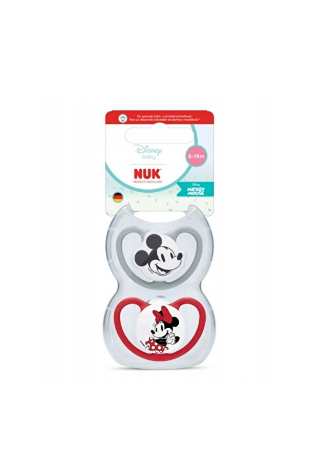 Perfect Macht Air 2-Pack Silicone Pacifier, 6-18 Months, Mickey/Minnie