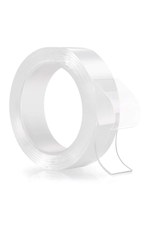 Multipurpose Double Sided Nano Tape | Washable Reusable Silicone Adhesive Strips | 2.5cm x 5m Wall &