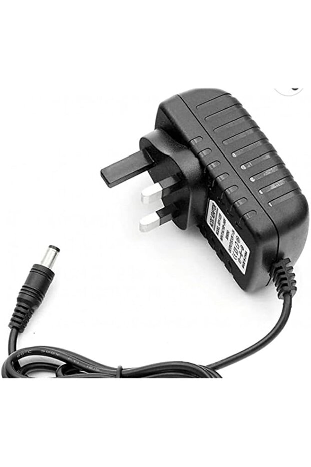 محول طاقة AC DC 12v 2A 2000ma، قابس بريطاني 5.5*2.5 مم، أسود، طول 1 متر