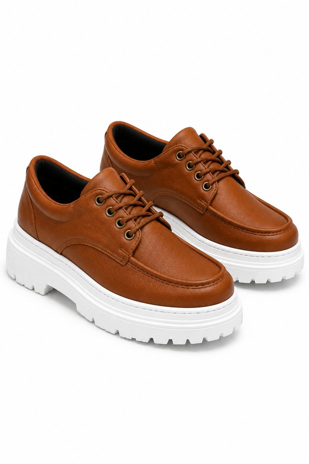 Yg-13 Men's Casual Lace-Up High Sole Classic Shoes Cbt - Tan