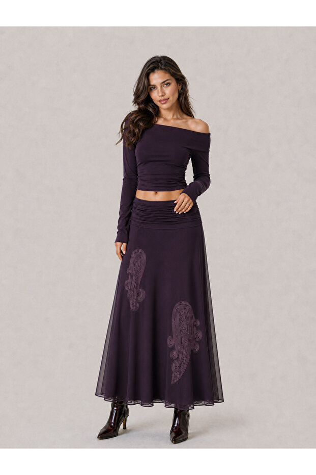 High Waisted Printed Lined Skirt That Doesn'T Show Throught the Fabric, High Waist A-Line Tulle Skirt