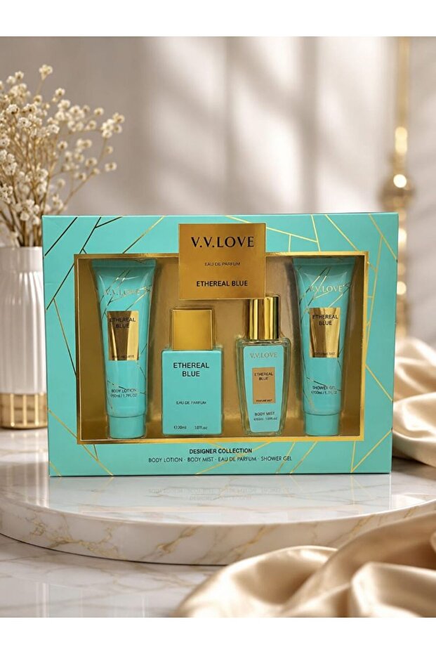 مجموعة من 4 قطع عطر إيثريل بلو V.V.LOVE VL1090