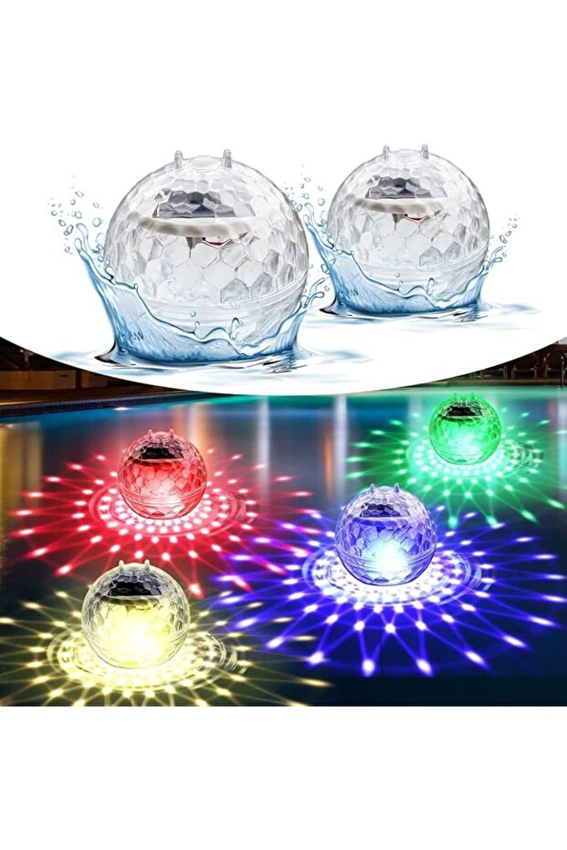 أضواء حمام سباحة عائمة تعمل بالطاقة الشمسية، أضواء حمام سباحة عائمة مع تغيير الألوان RGB، مقاومة للماء، أضواء ديسكو تعمل بالطاقة الشمسية
