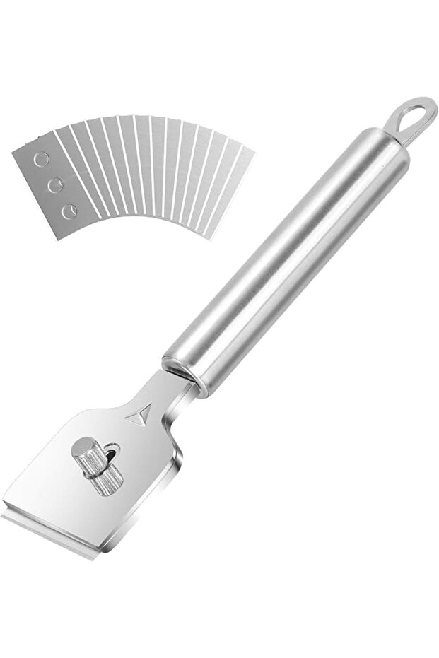 Premium Scraper Tool Set for Glass Cooktops and Ovens, Includes 6 Replacement Blades, Stainless Stee