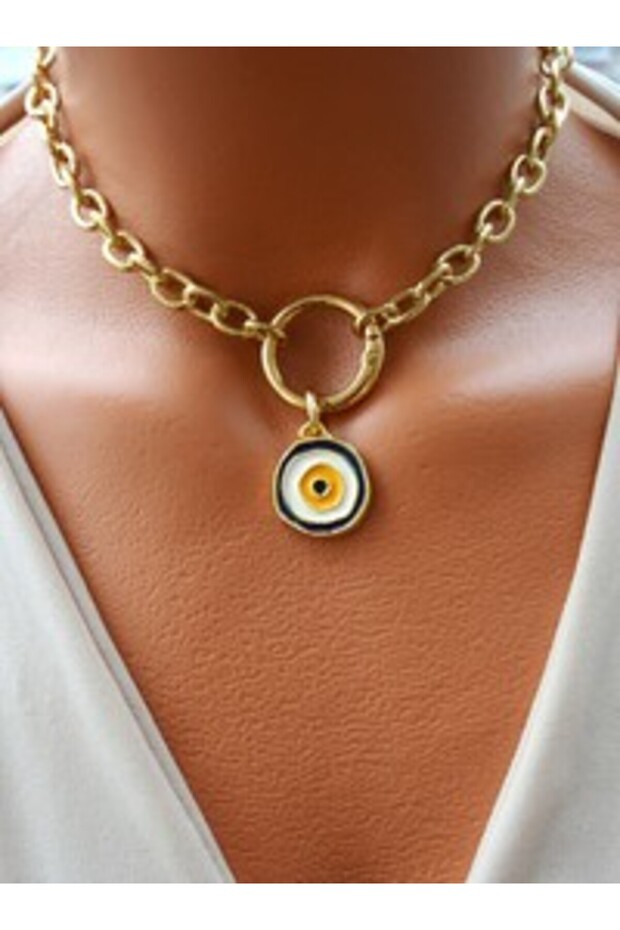 Evil Eye Beaded Necklace - Multicolored