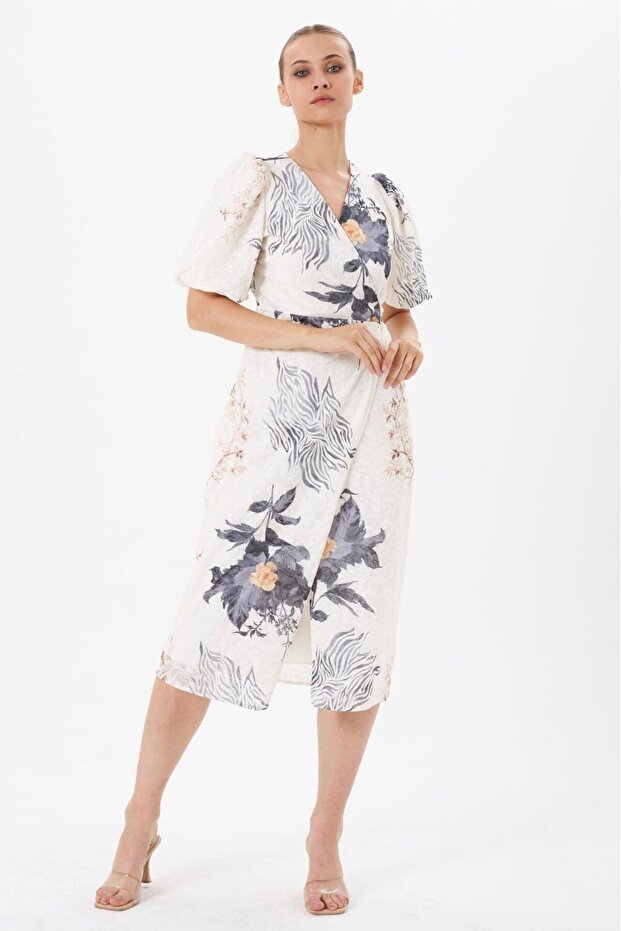 Tulle Fabric Wrap Dress