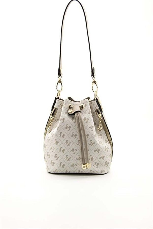 Beige - Sand Monogram Women's Shoulder Bag Sp1137