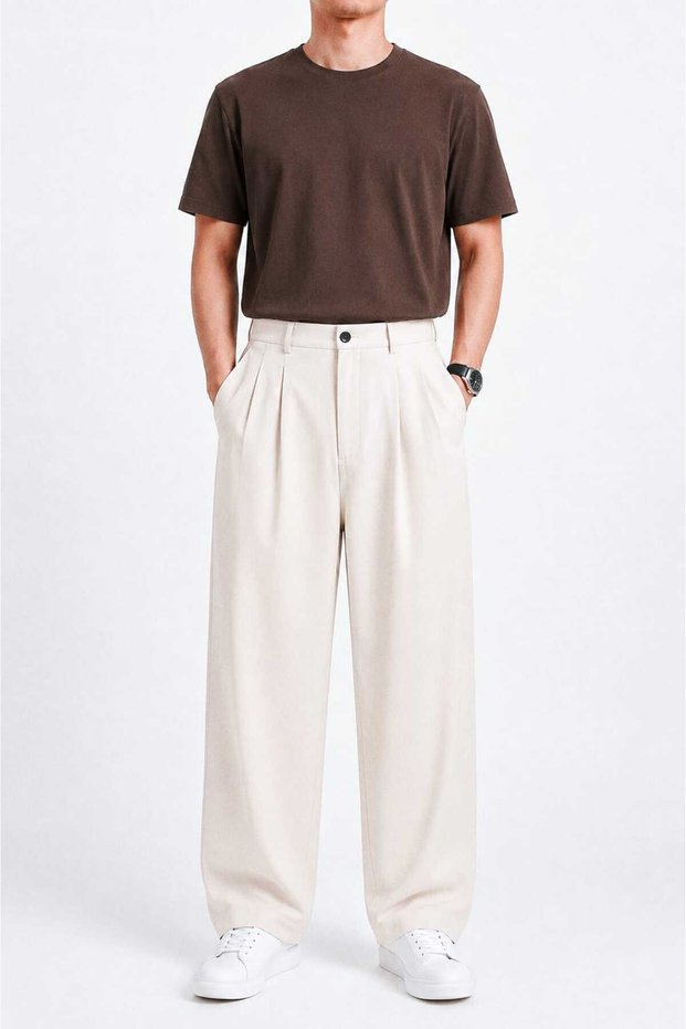Men's Baggy Trousers Fabric Pants Comfortable Fit