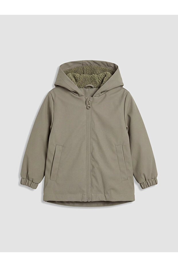 Lcw Baby Green Hooded Baby Boy Coat
