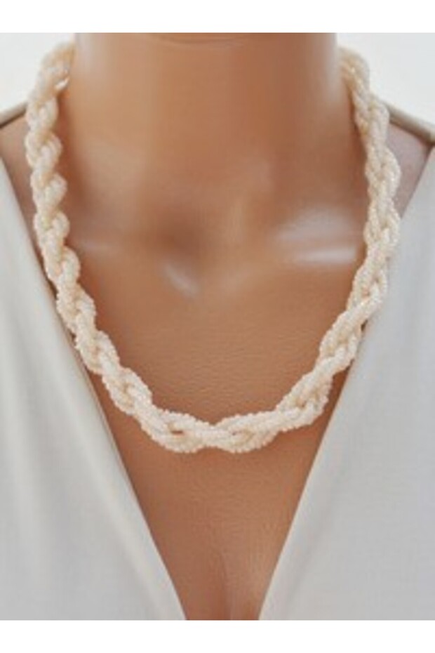 Bead pearl necklace - multicolored -