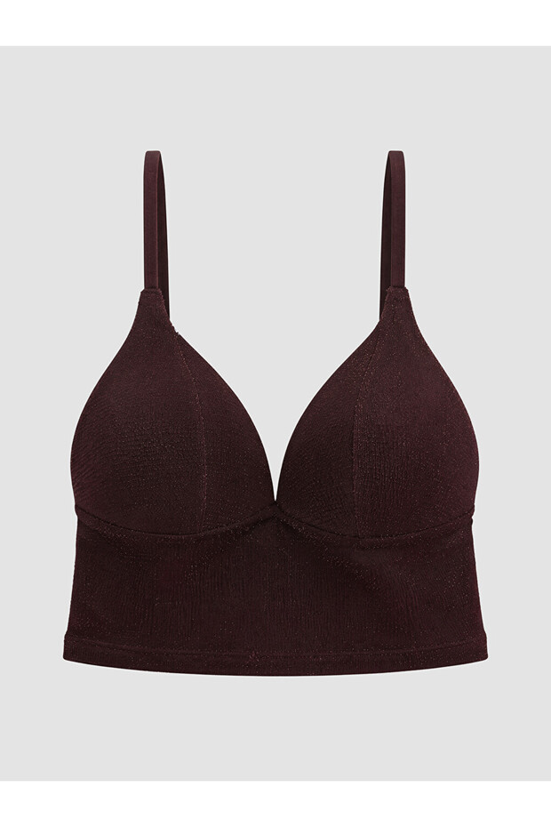 Rmz Gi̇yi̇m Farkiyla Underwire-Free Non-Padded Glitter Bralette