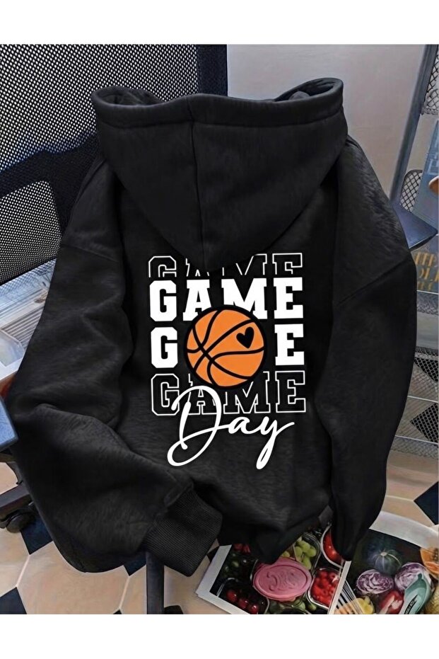 Unisex Game Day Basketball Printed Hooded Sweatshirt