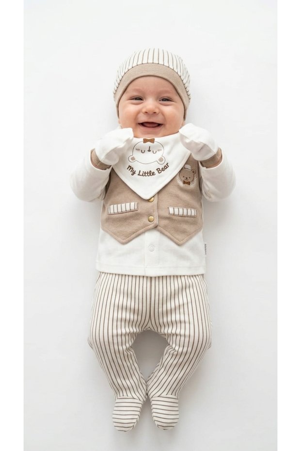 5-Piece Hospital Release Set with Bow Tie and Vest, 100% Cotton