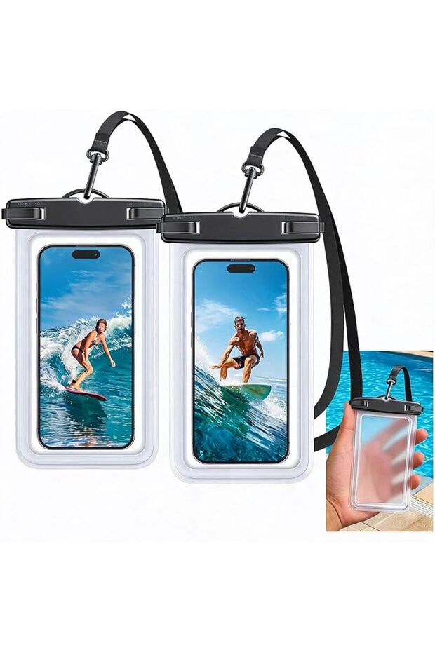 2 Pack Waterproof Phone Pouch, Dry Bag Case with Clear Transparent Window for Universal pr