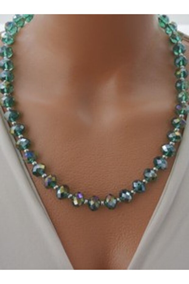Crystal Stone Necklace - Multicolor -