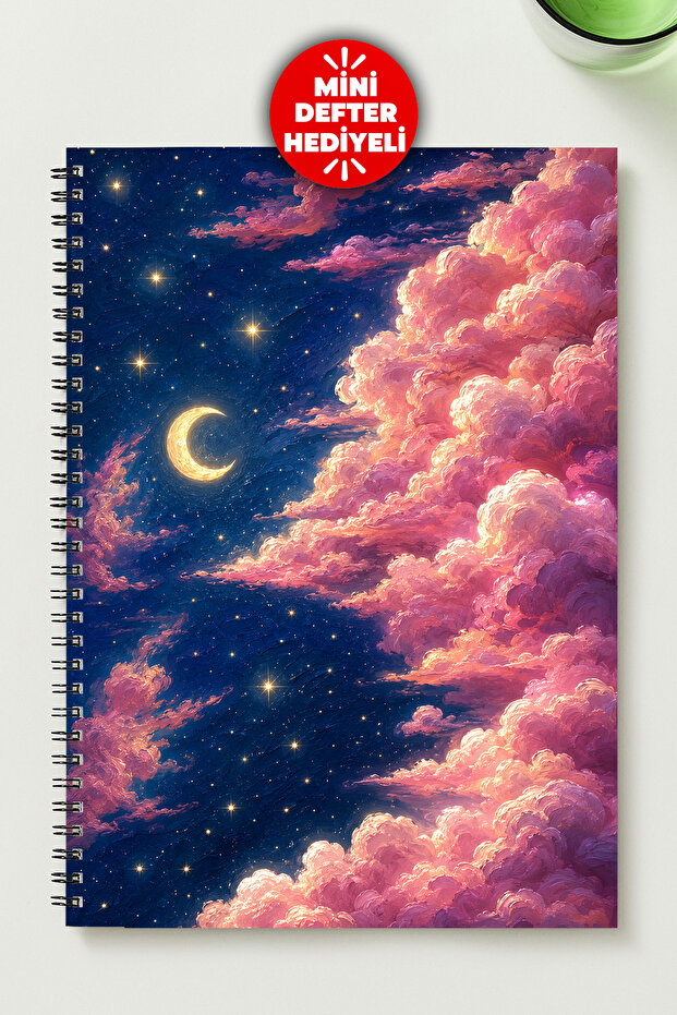 Pink Dreams Themed A5 Metal Spiral Unlined Cardboard Cover Pink Dreams Themed Notebook