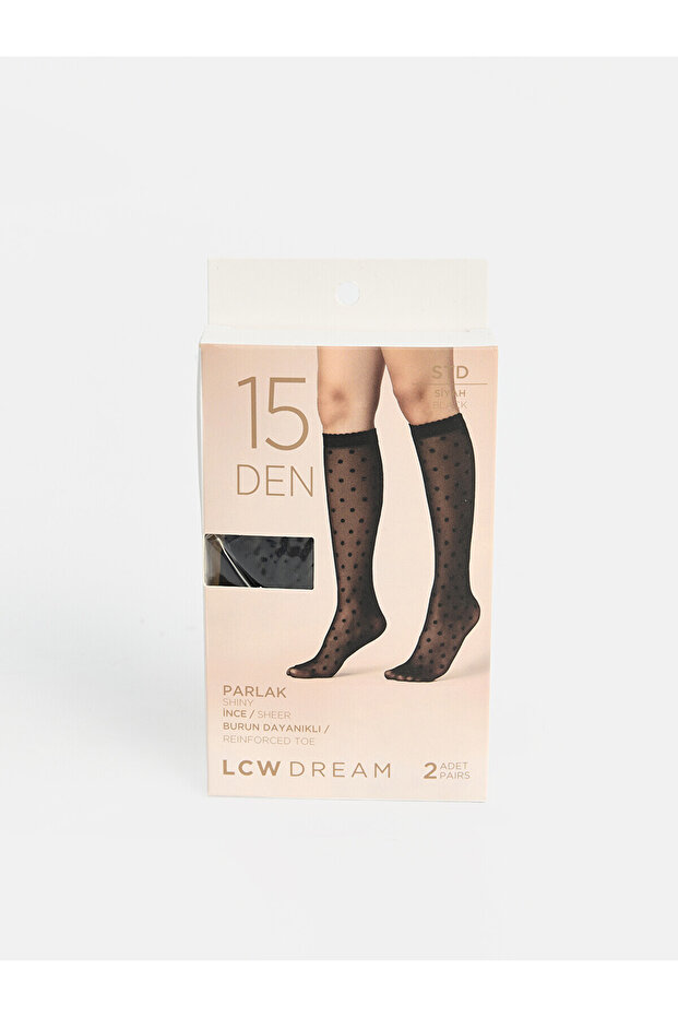 Alita City with a Difference from the Lcw Dream Black Polka Dot 2-Pack Women's Knee High Socks