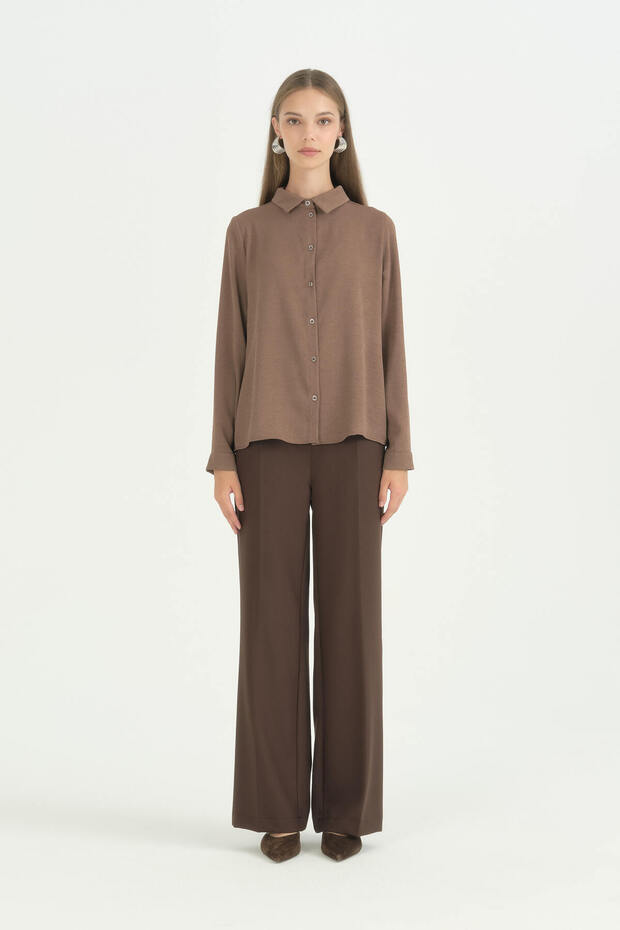 Stylish Shirt with Robal Design - Light Brown
