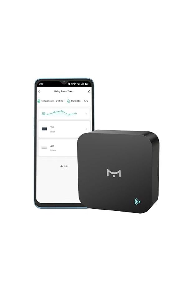 جهاز تحكم عن بعد ذكي بتقنية واي فاي مع مستشعر درجة الحرارة والرطوبة لمكيف الهواء والتلفزيون والمنزل
