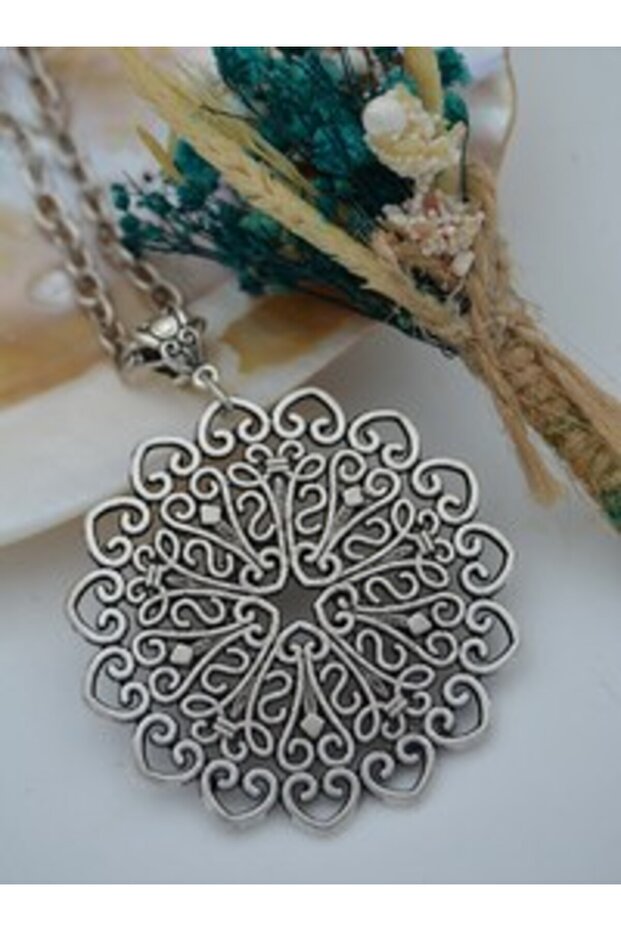 Mandala Necklace - Silver Color -
