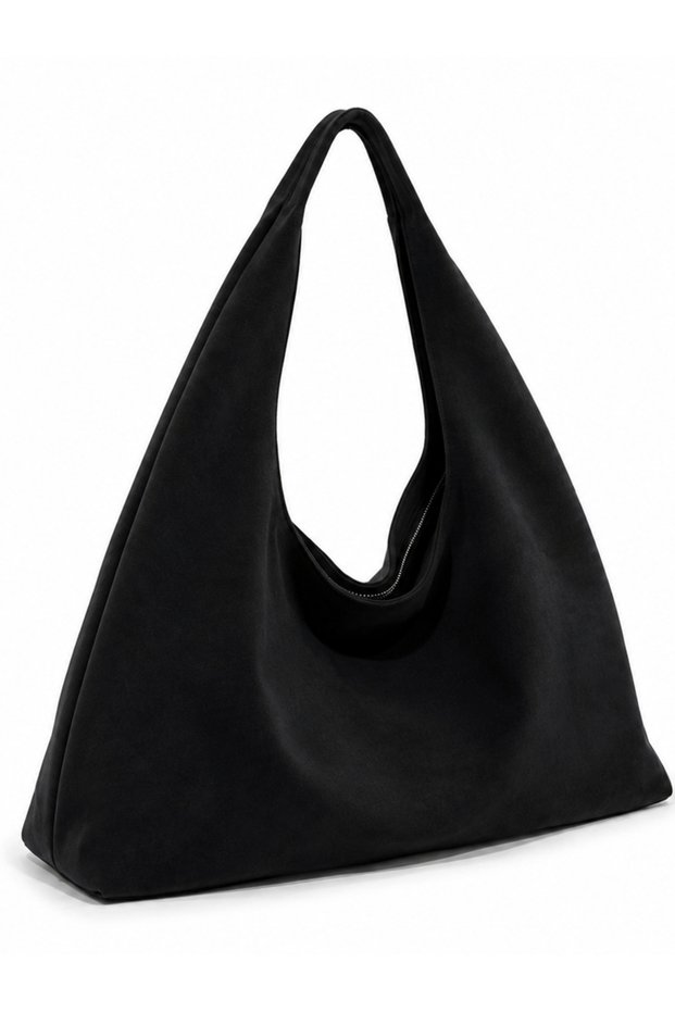 Women's Suede Zippered Casual Shopper Vintage Shoulder Bag