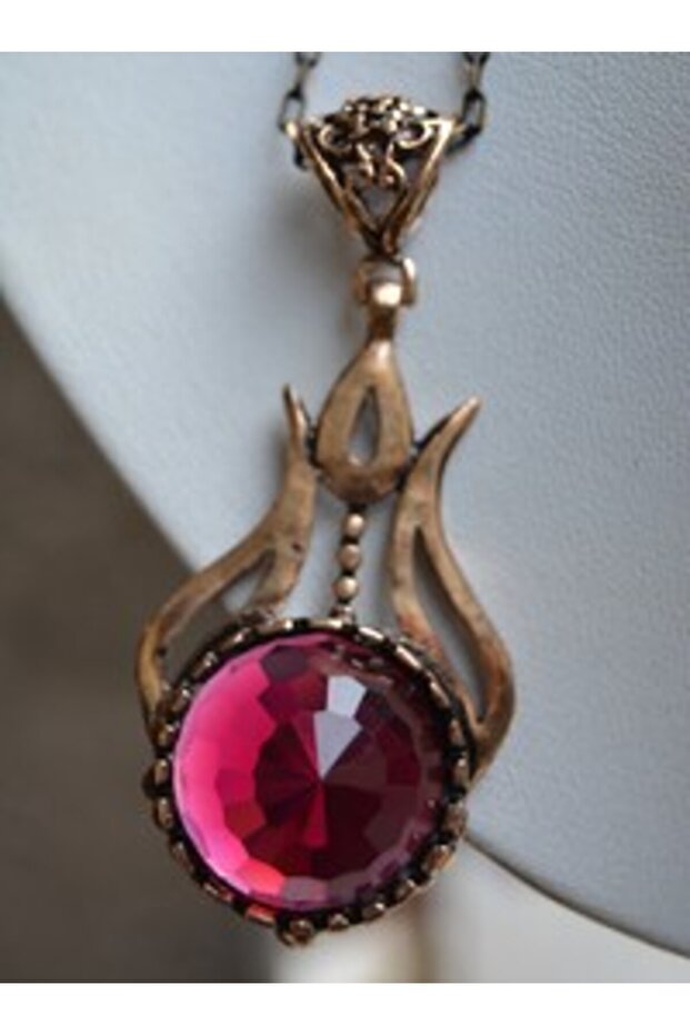 Tulip Figured Necklace - Red -