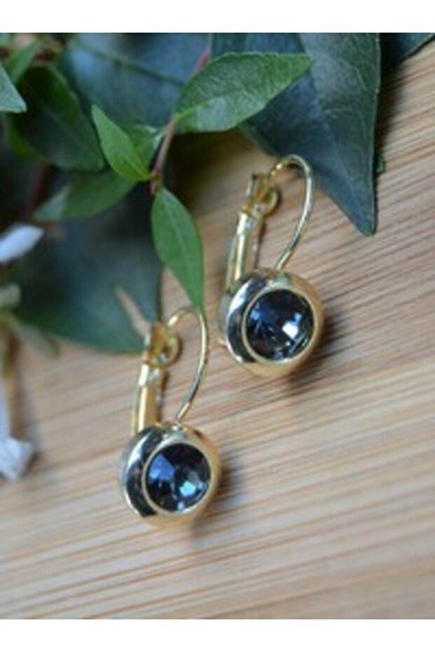 Zircon Stone Earrings - Gold Color -
