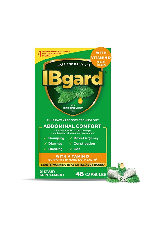 with Vitamin D, Peppermint Oil, 48 Capsules