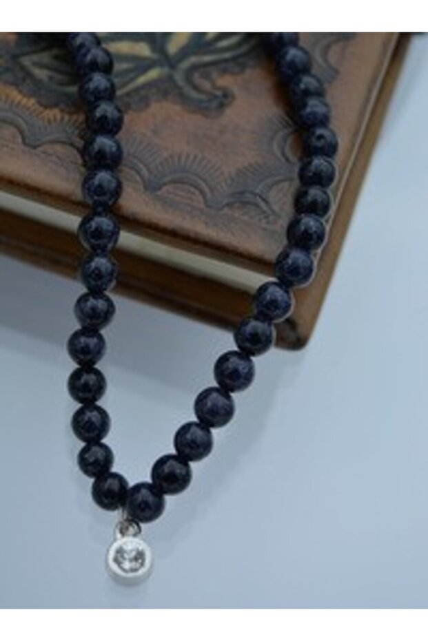 6 mm Starstone Necklace - Navy Blue -