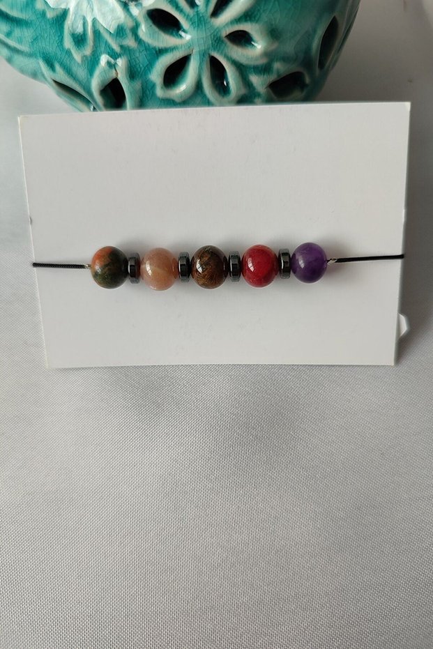 Certified Scorpio Zodiac Bracelet ( UnakitSun Stone.snake eye.star Quartz.amethyst.hematite)