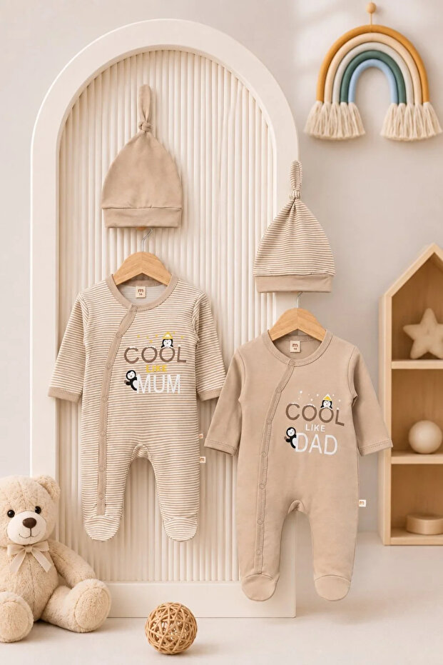 Unisex Baby 100% Cotton 2-Piece Romper and Hat Set