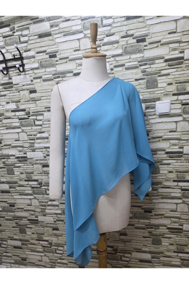 Mira Multi-Functional Chiffon Shawl Bolero Turquoise