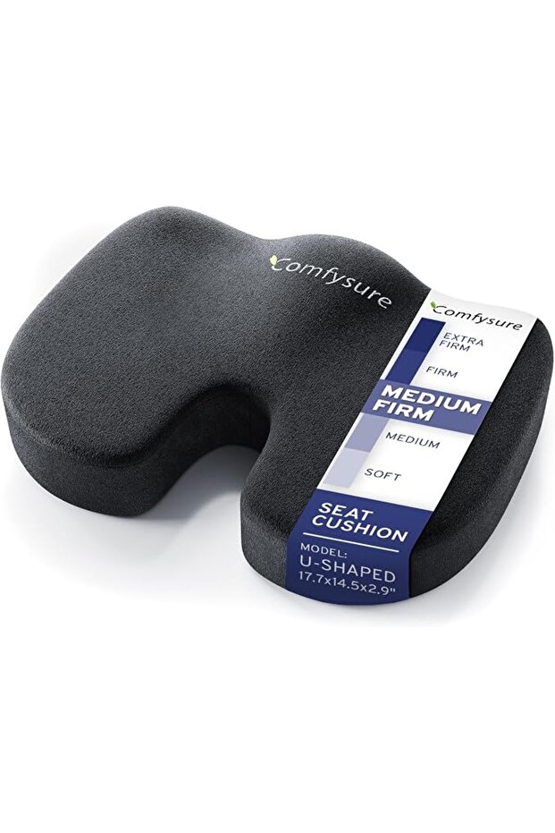 ComfySure Memory Foam Seat Cushion for Office Chair with Removable Microfiber Cover - Coccyx, Tailbo