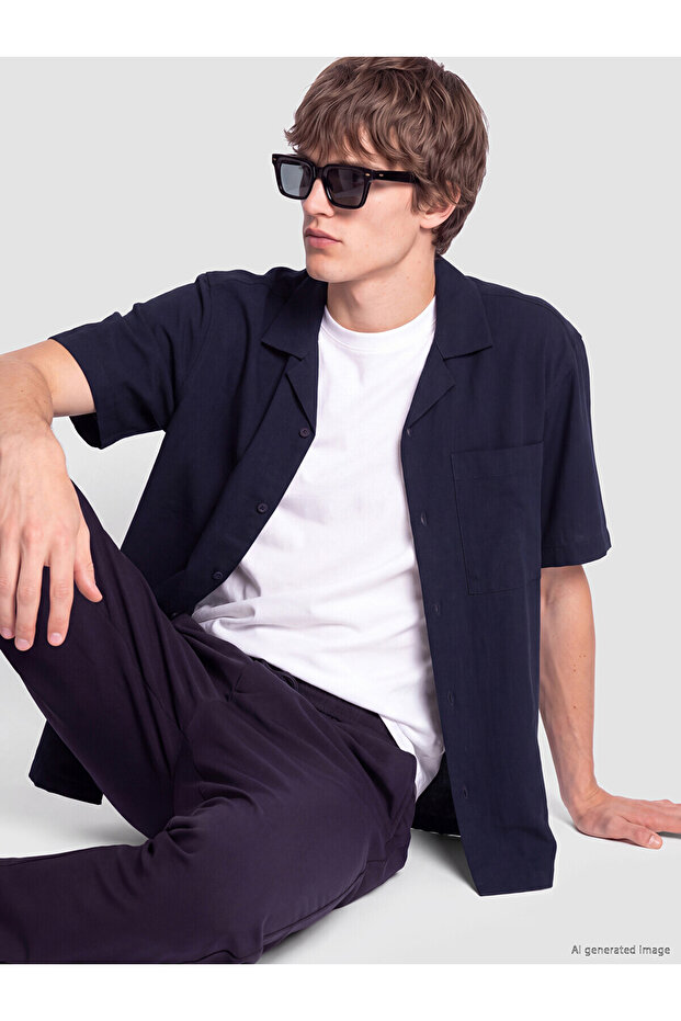 Nevavm Comfortable Fit Linen-Look Men's Shirt with a Difference
