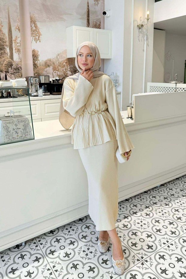 Medusa Gilet Dress Beige